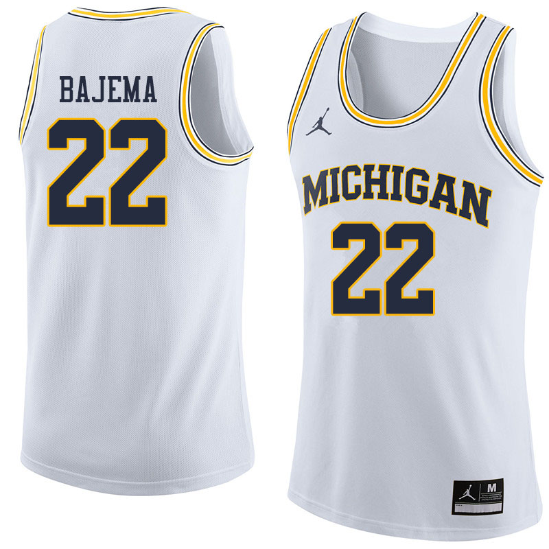 Men #22 Cole Bajema Michigan Wolverines College Basketball Jerseys Sale-White - Click Image to Close